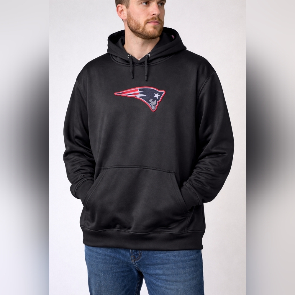Majestic New England Patriots Hoodie  4XL Black Embroidered Logo NFL Football